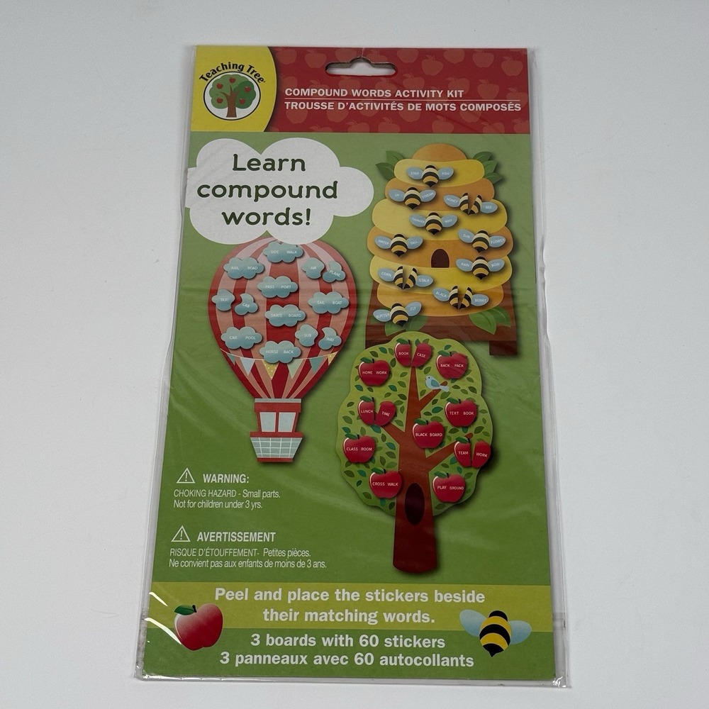 Teaching Tree‎ Compound Words Activity Kit 3 Boards 60 Stickers Elementary Read